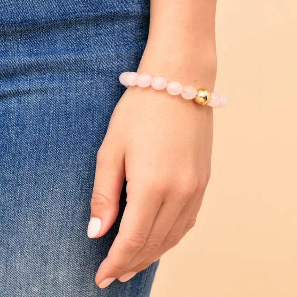 Gorjana Power Gemstone Statement Bracelet - Rose Quartz